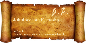 Jakabovics Piroska névjegykártya